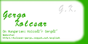 gergo kolcsar business card